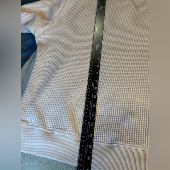 Aerie Oversized Dusty Pink Waffle Knit Thermal Crewneck Sweater Size L - Picture 6 of 8